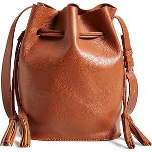 Street level faux leather bucket bag